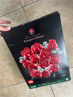 Lego Red Rose Bouquet Faux Floral Arrangement
